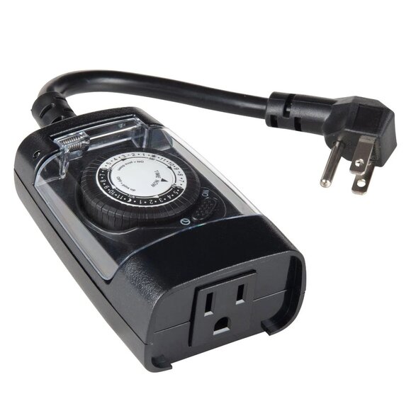 Hyper Tough Single Outlet All-Weather Timer with 3-Prong Outlet, NWT - Picture 1 of 3